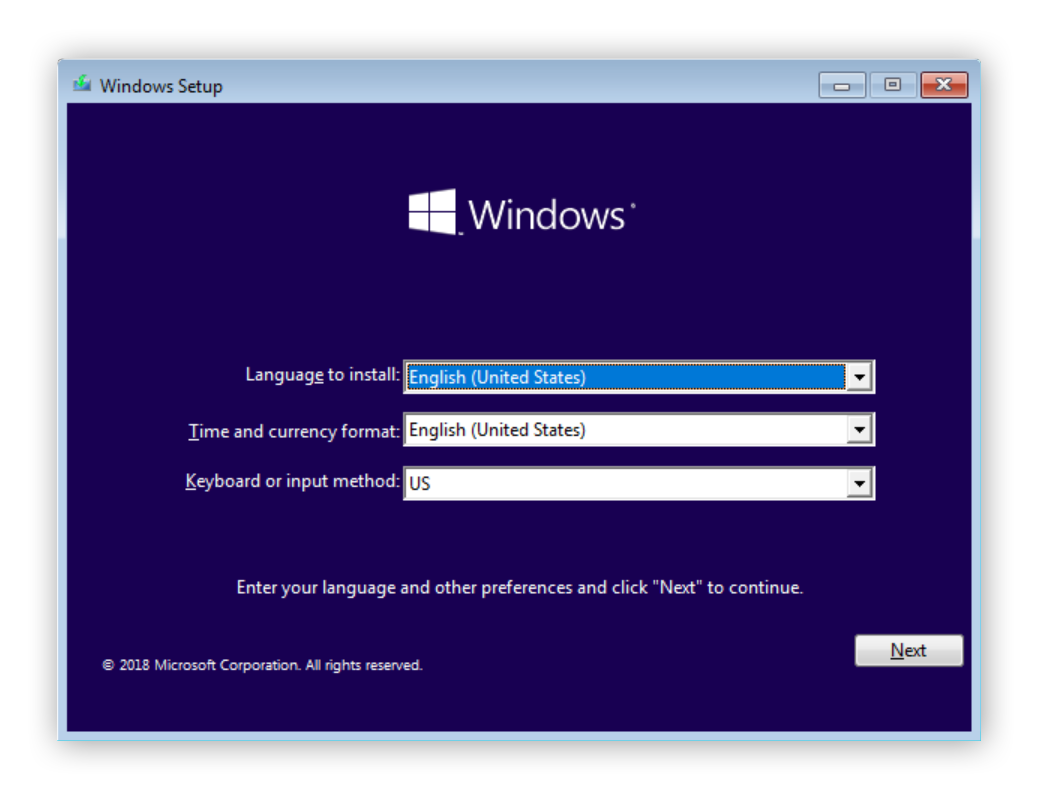 Öffnen des Windows-Einrichtungsassistenten