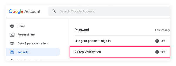 Una vez dentro de la configuración, podrá abrir las opciones de verificación en dos pasos.
