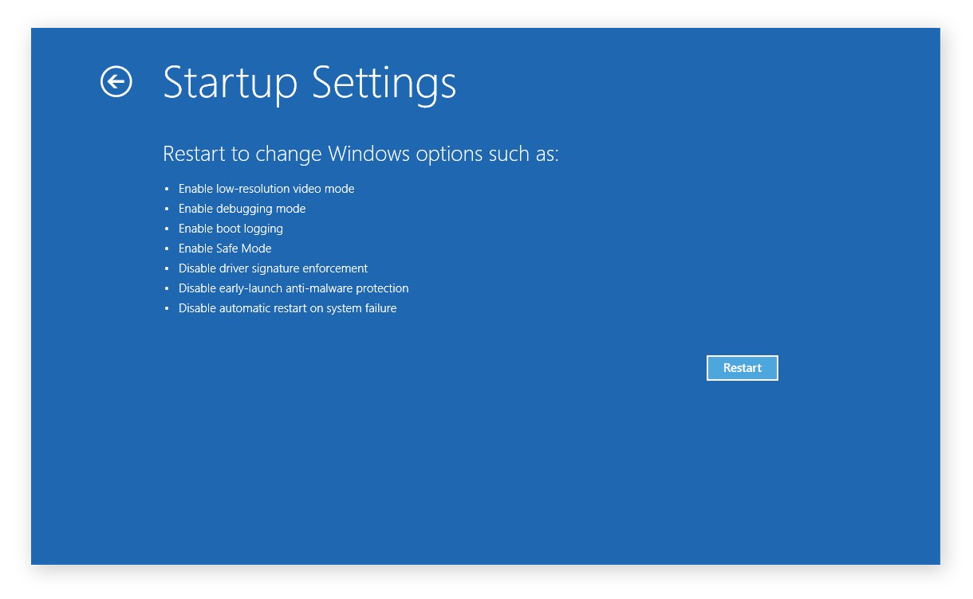 Die Starteinstellungen zur Problembehandlung unter Windows 10