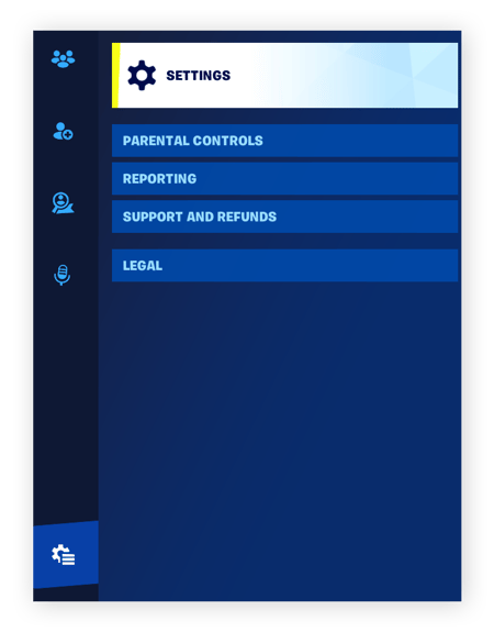 Instellingen openen in Fortnite