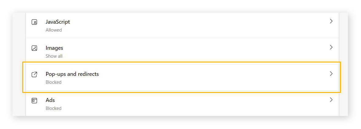 Gestion des fenêtres contextuelles et des redirections lors du blocage des fenêtres contextuelles dans Microsoft Edge ou IE.