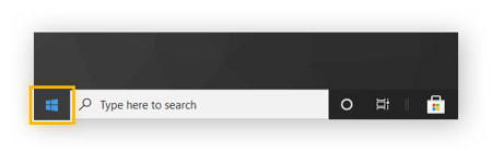 Het Windows-logo is gemarkeerd in Windows 10