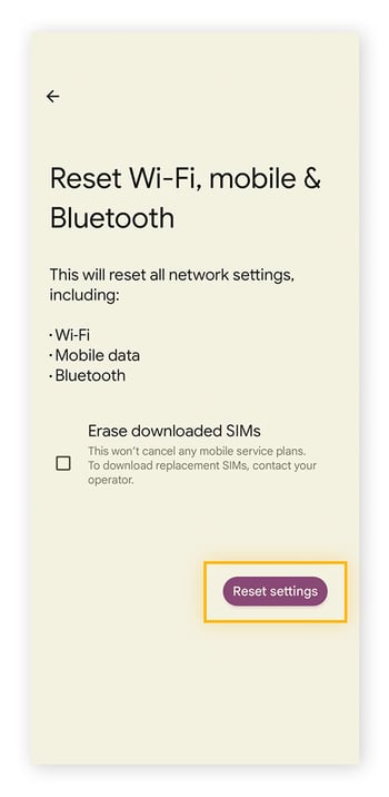  Si votre téléphone ne se connecte pas au Wi-Fi, vous pouvez réinitialiser les paramètres du réseau.