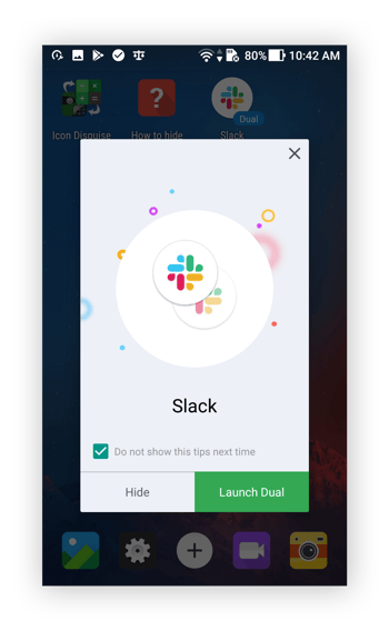 Verbergen einer App in App Hider unter Android