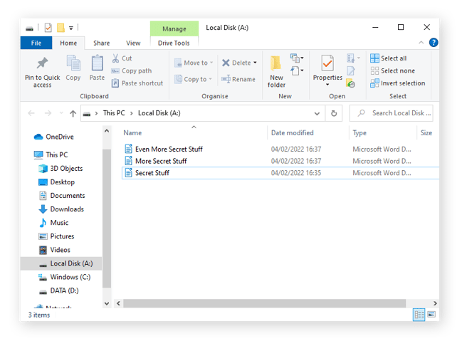 Chiffrement des fichiers sur un lecteur monté dans VeraCrypt