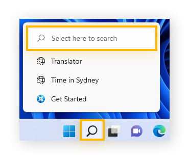 "Painel de controle” sendo digitado na caixa de pesquisa do Windows 11.