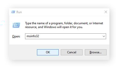 Apertura di Informazioni di sistema in Windows per verificare la versione del BIOS.