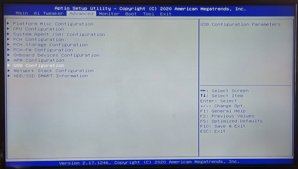 Avvio della configurazione USB e degli aggiornamenti del BIOS in Windows.