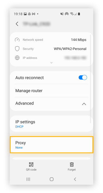 Encontrando as configurações de servidor proxy em um smartphone Android.