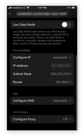 Acessando configurações proxy no iOS