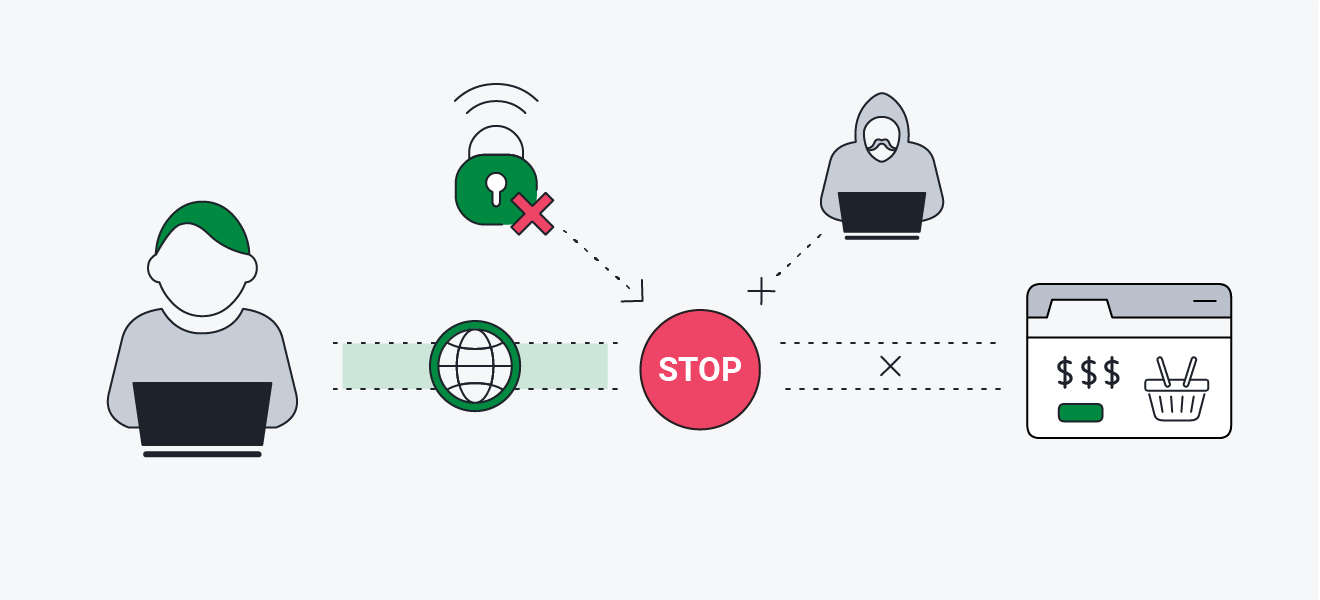 Um Kill Switch desconecta automaticamente o dispositivo da internet quando a VPN cai.
