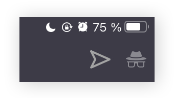 U ziet een spionnenpictogram in de rechterbovenhoek van Opera als u privé browset op iOS.