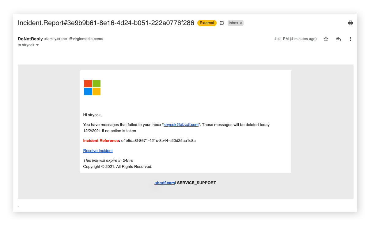 Les messages de spear phishing utilisent souvent le logo d’entreprises connues, pour mieux tromper la victime et la pousser à cliquer sur le lien frauduleux.
