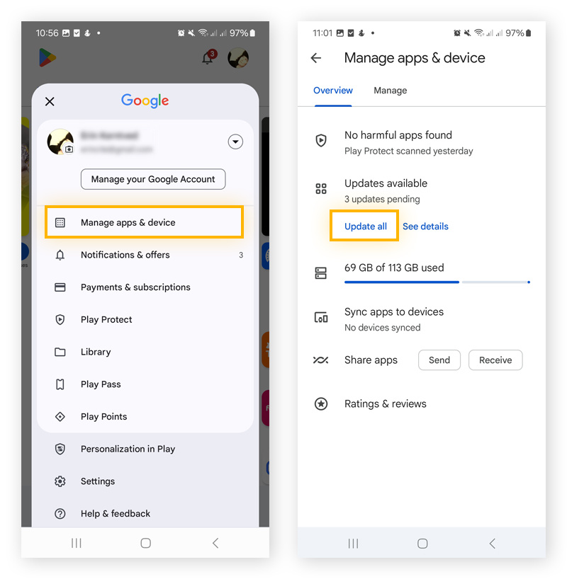 If your phone keeps restarting, try updating your apps from Google Play.