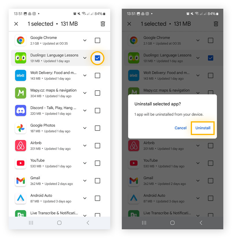 Uninstalling an app on an Android phone that keeps restarting.