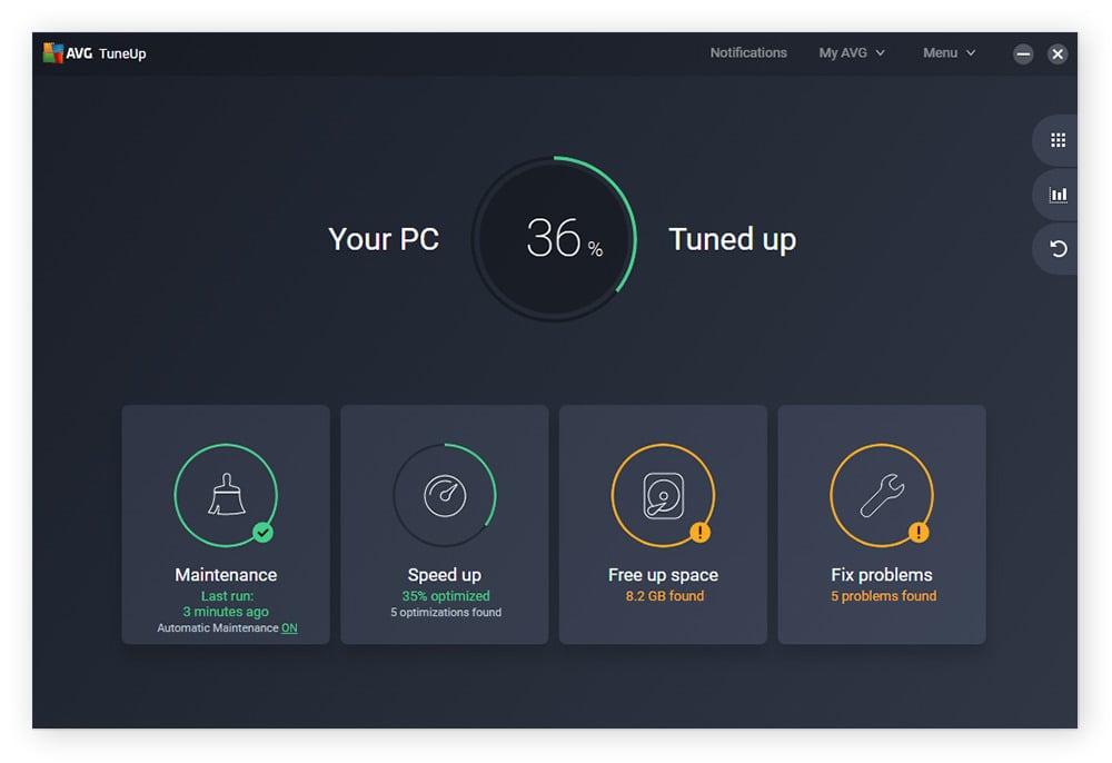 Halten Sie Ihren Computer mit einer PC-Bereinigungssoftware wie AVG TuneUp sauber und schützen Sie ihn damit vor Überhitzung.