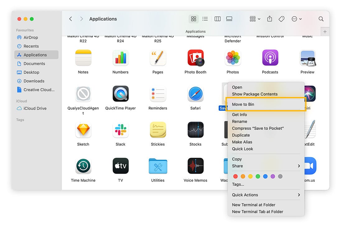 Ordner "Programme" unter macOS